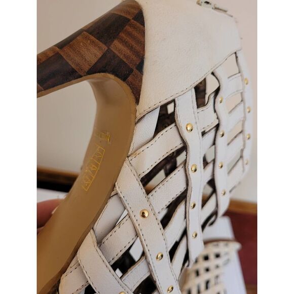 Women's Sandal Stiletttos summer boots studded BABY PHAT Marianela white 10 - Picture 9 of 12